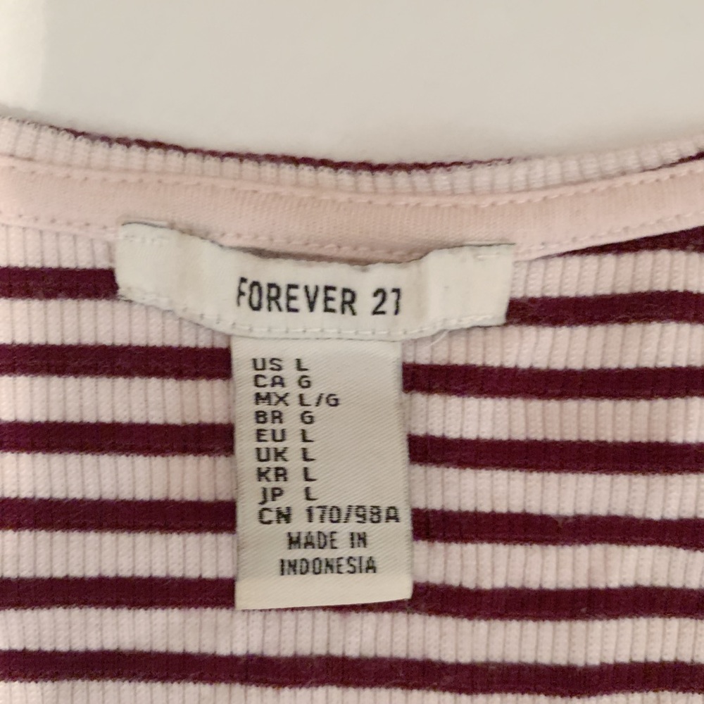 Forever 21 Ribbed Striped Button Top - Picture 3 of 3